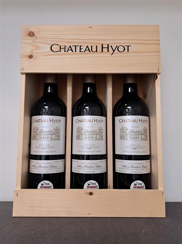 Gaveæske Chateau Hyot 3 flasker